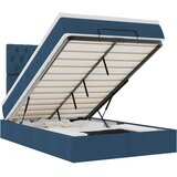  Otomanski okvir kreveta s madraca plavi 120x190 cm od tkanine | shoptok.hr