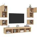 vidaXL Komplet TV omaric LED 8-delni sonoma hrast inženirski les | Shoptok.si