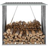  Vrtna ostava za drva od pocinčanog čelika 163 x 83 x 154 cm siva | shoptok.hr