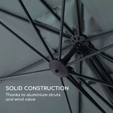 Blumfeldt Saint-Tropez, viseči senčnik s 3-osnim vrtenjem, 360° vrtljiv, 3 x 3,55 m, UV zaščita 50+, siva barva, (20764298) | Shoptok.si