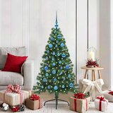 vidaXL Umjetna preddekorirana božićna jelka Zelena 150 cm PVC | Shoptok.si