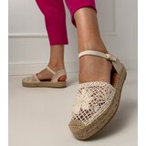 D/CEO Beige perforated espadrille sandals Santos | shoptok.hr