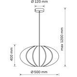  Luster na kablu KINU 1xE27/20W/230V, prečnik 50 cm, crne boje | Eponuda.com
