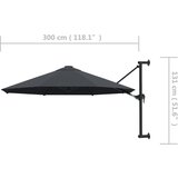  Zidni suncobran s metalnom šipkom 300 cm antracit | Eponuda.ba