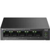Tp-link LS105LP 5-Port 10/100 Mbps Desktop Switch with 4-Port PoE, 4× 10/100 Mbps PoE Ports, 1× 10/100 Mbps Non-PoE Port, 802.3af, 41 W PoE Power, Desktop Steel Case, Extend Mode for 250m PoE | Eponuda.ba