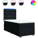 vidaXL Box spring postelja z vzmetnico črna 100x200 cm blago | Shoptok.si