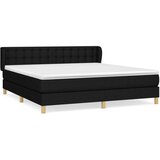  Box spring postelja z vzmetnico črna 160x200 cm blago, (20892752) | Shoptok.si