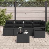  Sjedeća garnitura za vrt 6 kom. Crna poliratan 232 x 122 x 85 cm | shoptok.hr