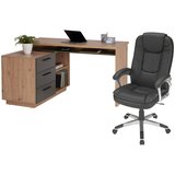 XORA kombinirana pisalna miza leseni material antracit, hrast artisan | Shoptok.si