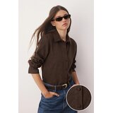 TRENDYOLMILLA Ženska košulja Twoaw26Go00027, tamno braon-braon | Eponuda.com