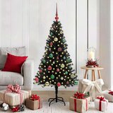 vidaXL Božično drevo med 150 LED z stojalom Črna 150 cm PVC | Shoptok.si