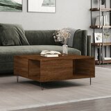 vidaXL Klubska mizica rjavi hrast 80x80x36,5 cm inženirski les Cene