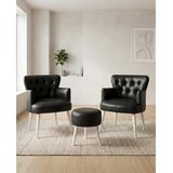 Atelier Del Sofa Az-2Rom-Byz set od 2 fotelje i taburea, crna Cene