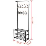  Vješalica za Odjeću s Policama za Obuću 68x32x182 5 cm Crna | shoptok.hr