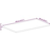 Stolna ploča 120x60x2 5 cm pravokutna masivno grubo drvo manga | shoptok.hr