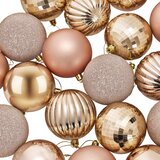  Set božićnih kuglica 50 kom. Ružičasto zlatni 8 cm Polistiren | shoptok.hr