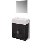 Furnova Tri Delni Komplet Kopalniškega Pohištva z Umivalnikom Črn, (21945903) | Shoptok.si