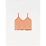 Dilvin 10184 Strap Knitwear Athlete Crop-orange Cene