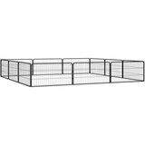  Ograda za pse s 12 panela crna 100 x 50 cm čelik obložen prahom | shoptok.hr