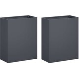  Vrtna saksija 2 kom. Antracit 40 x 20 x 50 cm Čelična vrata | shoptok.hr
