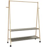  Stalak za odjeću s policama i kotačima 132x45,5x155,5cm bambusa | shoptok.hr