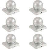 vidaXL poklopci za stupove 6 kom kuglasti metalni 101 x 101 mm Cijene