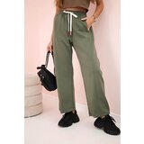 Kesi Włoski Butter trousers tied at the waist khaki | Shoptok.si