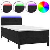  Box spring s madracem LED crni 90x190 cm baršun | shoptok.hr