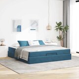  Okvir kreveta s madracem 2 kom. Plava Baršun 180 x 200 cm | Shoptok.si