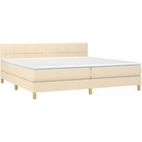  Krevet s oprugama i madracem krem 200 x 200 cm od tkanine | shoptok.hr