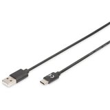 Digitus USB kabel USB 2.0 USB-A vtič, USB-C vtič 1 m črna prilagodljiv, zaščita iz folije, pletena zaščita, zaščiten, dvojno oklopljen, z USB-jem AK-3, (20416102) Cene