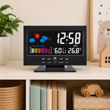 Digitalni sat s LED zaslonom, termometrom i higrometrom - crni | Eponuda.ba