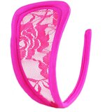 STD Invisible Strapless C-String Transparent Floral Lace Pink Cene