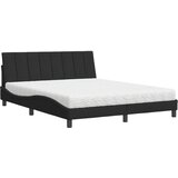 Krevet s madracem Hanko crni 160x200 cm baršunasti | Eponuda.com
