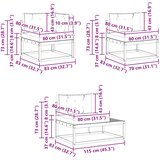  Set vanjskih sofa Bijela 277,5 x 198,5 x 73 cm Poliester | shoptok.hr