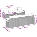  Vrtna garnitura - 9-dijelni set vrtnih sofa s jastucima smeđa poli ratan | shoptok.hr