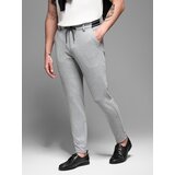 Ombre Men's knitted pants with elastic waistband - light grey | Shoptok.si