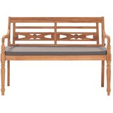  Klupa Batavia s tamnosivim jastukom 120 cm od masivne tikovine | Eponuda.com