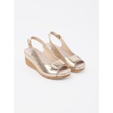 GOODIN Golden sandals on a low wedge | Shoptok.si