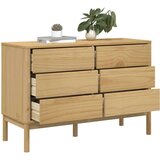 vidaXL Predalnik FLORO 77x35x73 cm voščeno rjava trdna borovina | Shoptok.si