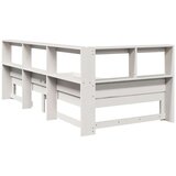  Knjižna postelja brez vzmetnice bela 100x200 cm trdna borovina | Shoptok.si