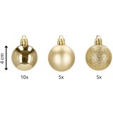  Set Božićnih Kuglica - Šampanjac/Srebrna (20 komada) | shoptok.hr