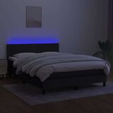  Box spring postelja z vzmetnico LED črna 140x190 cm blago, (20725142) | Shoptok.si