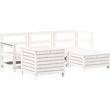Maison Chic Seti vrtnega pohištva - Vrtna garnitura - Vrtni pohištvo set 5-delna bela trdna borovina, (21819009) | Shoptok.si