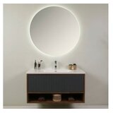 Hanah home Set kupaonskih ormarića s umivaonikom i ogledalom, 2 komada, crni Slike