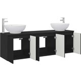 Set ormarića za kupaonicu 3 kom. Crna 49,5 x 44,5 x 65 cm Slike
