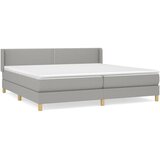 vidaXL Box spring postelja z vzmetnico svetlo siva 200x200 cm blago, (20723447) Cene