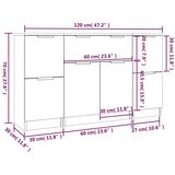  Komoda 3 kosi siva sonoma inženirski les, (20654389) | Shoptok.si