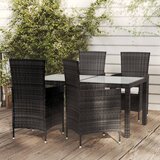 The Living Store Zunanja jedilna garnitura 5-delna z blazinami poli ratan črna - Zunanja Jedilna Garnitura, (21474599) | Shoptok.si