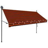 Tenda na ručno uvlačenje s LED svjetlom 300 cm narančasto-smeđa | Eponuda.com